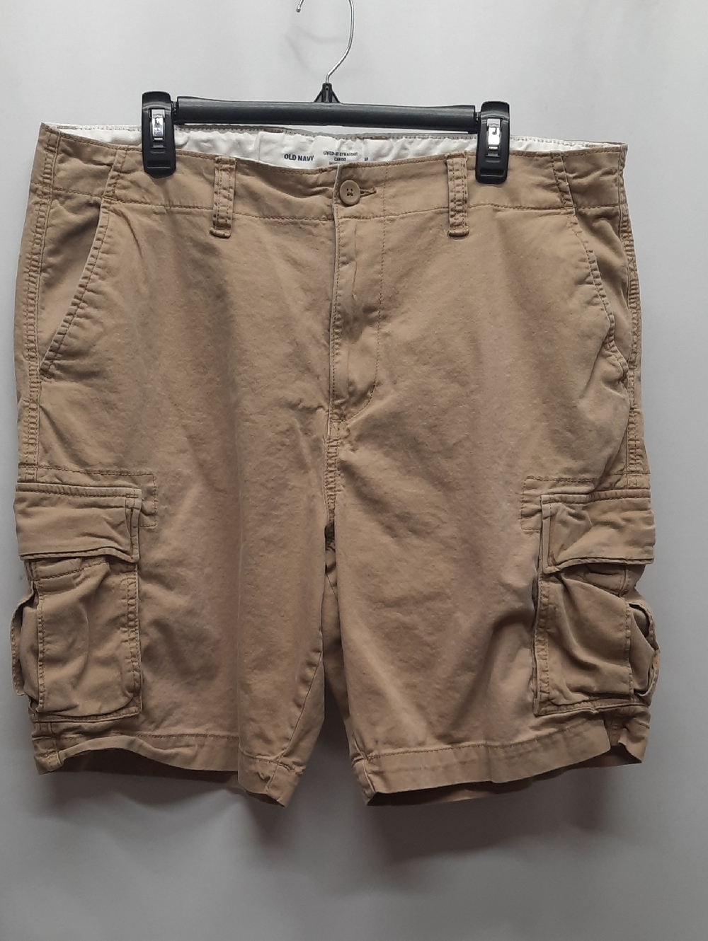 Old Navy Men's Lived-In Straight Cargo Shorts - Size 38 Khaki Summer Preppy Tan